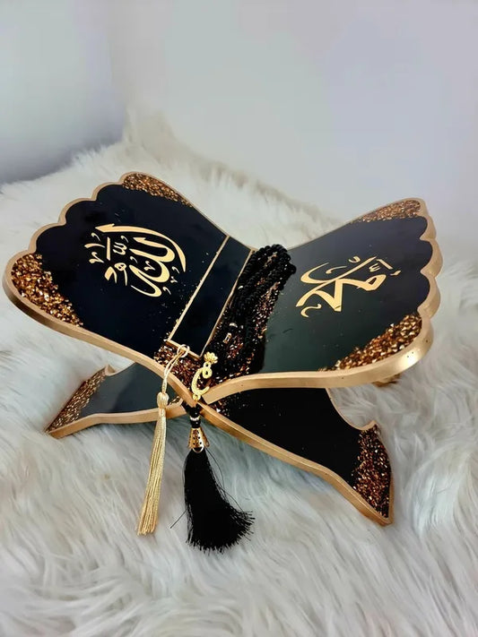 Black & Golden Resin Quran Holder