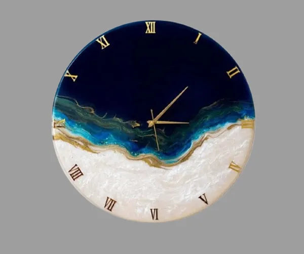 Royal Blue Resin Attractive Wall Clock