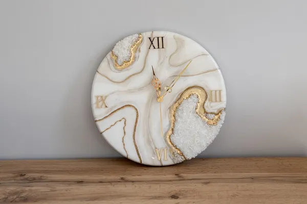 Ivory Gold Resin Wall Clock