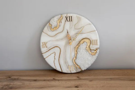 Ivory Gold Resin Wall Clock