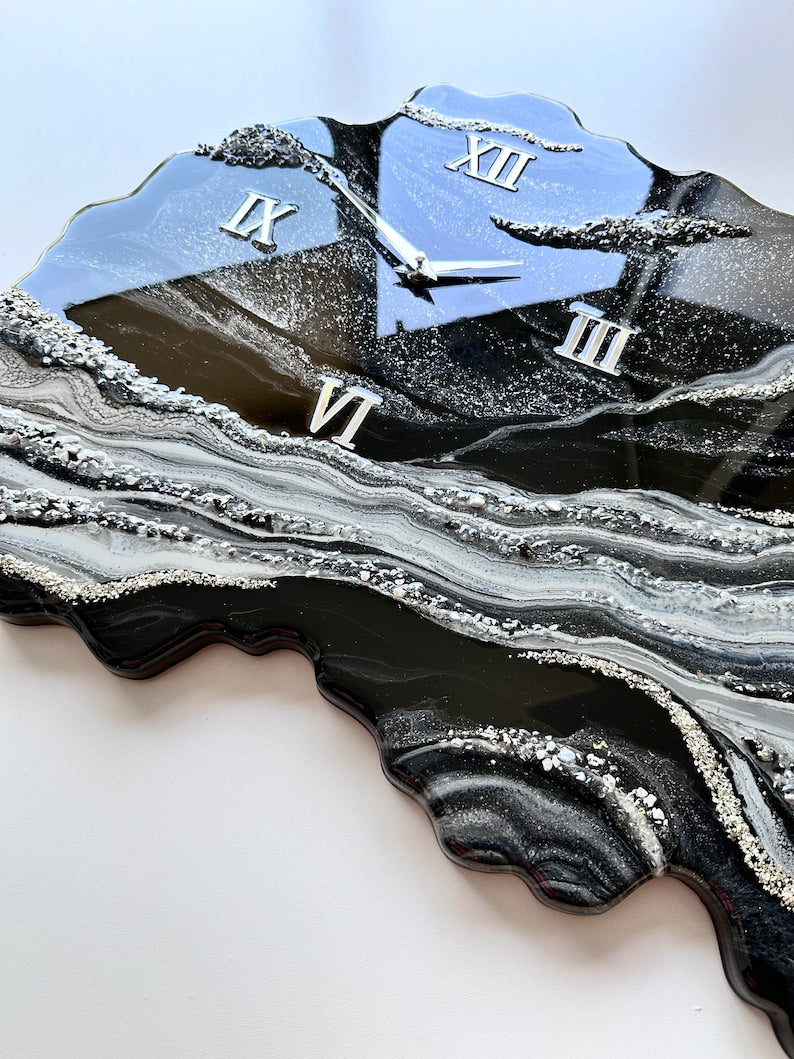 Midnight Majesty Exclusive Geode Resin Wall Clock - view 2