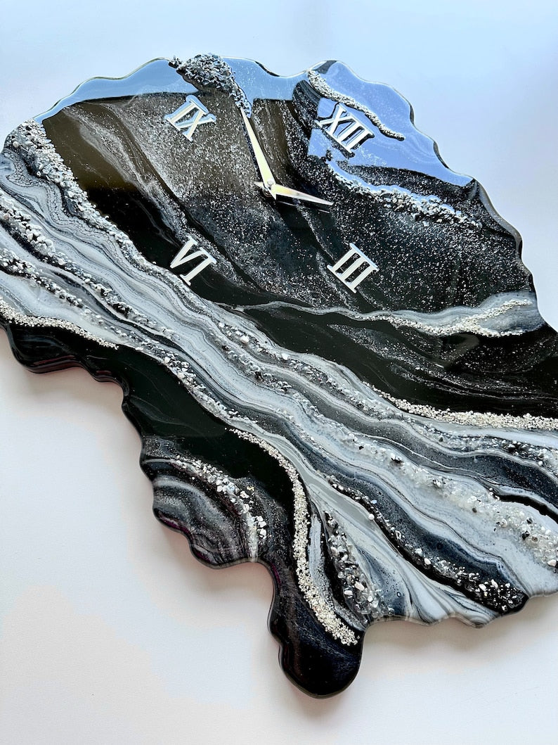 Midnight Majesty Exclusive Geode Resin Wall Clock - view 3