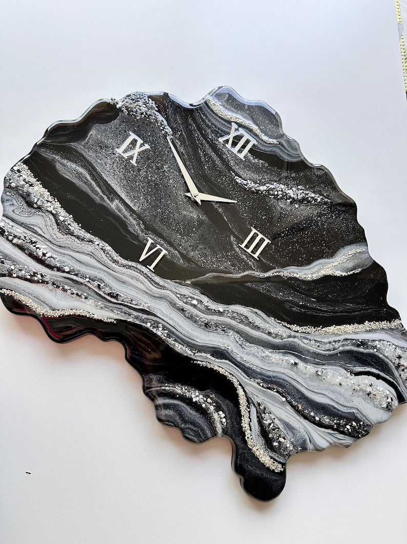 Midnight Majesty Exclusive Geode Resin Wall Clock