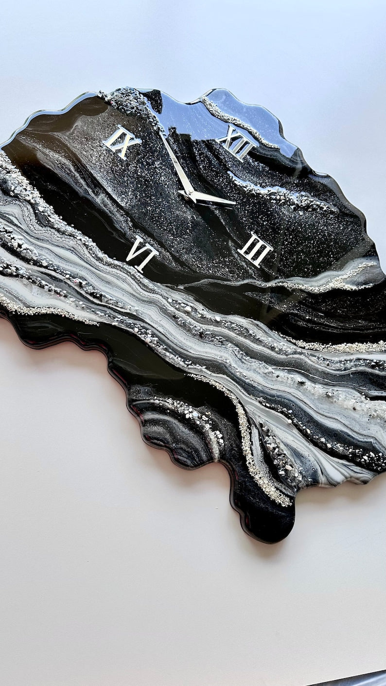 Midnight Majesty Exclusive Geode Resin Wall Clock - view 4