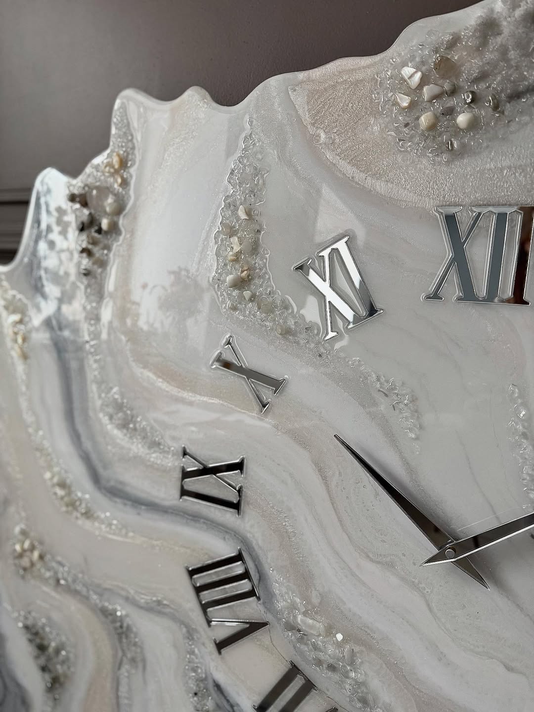Silver Geode Elegance Resin Wall Clock - view 2
